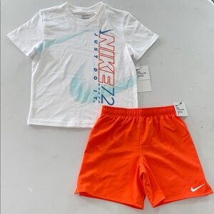 NEW! NIKE 2-PIECE T-SHIRT & SHORTS SET. SIZE 7. BOYS.